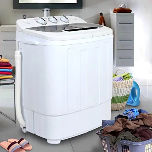 Mini Wash Machine Compact Twin Tub 13lbs Top Load 